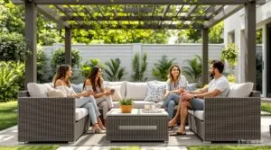 salon de jardin sous pergola