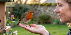 un rouge gorge dans mon jardin